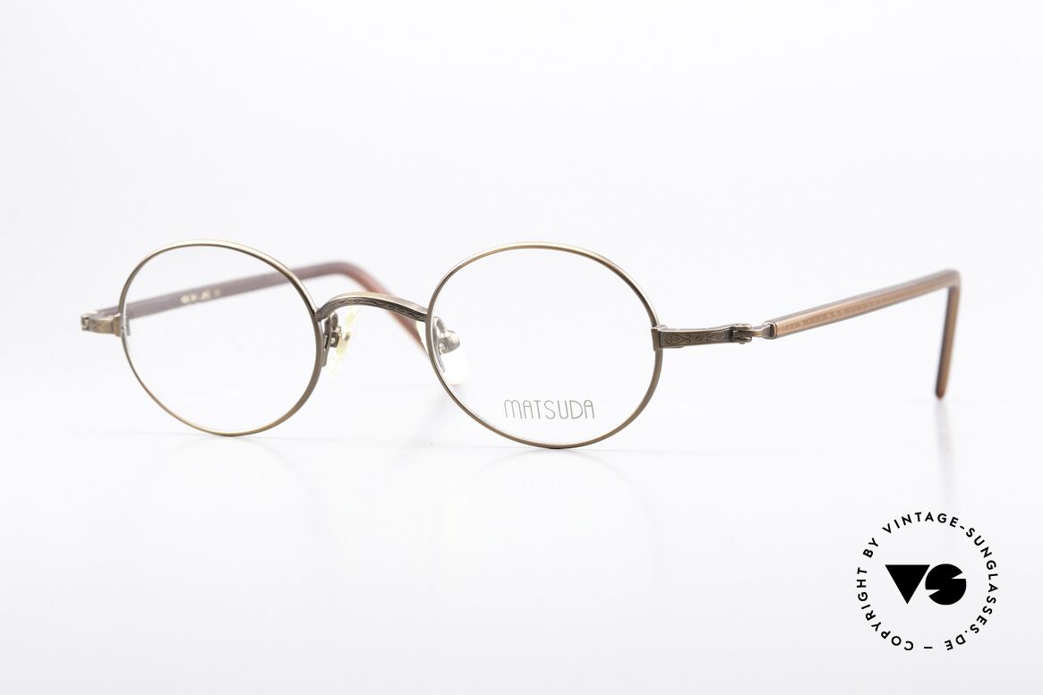 Matsuda 10136 Oval Runde Vintage Brille, Matsuda 10136, in Größe 42-21, 145mm, antik-kupfer, Passend für Herren und Damen