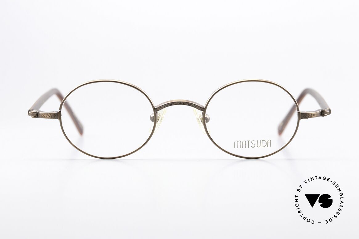 Matsuda 10136 Oval Runde Vintage Brille, Matsuda 10136, in Größe 42-21, 145mm, antik-kupfer, Passend für Herren und Damen