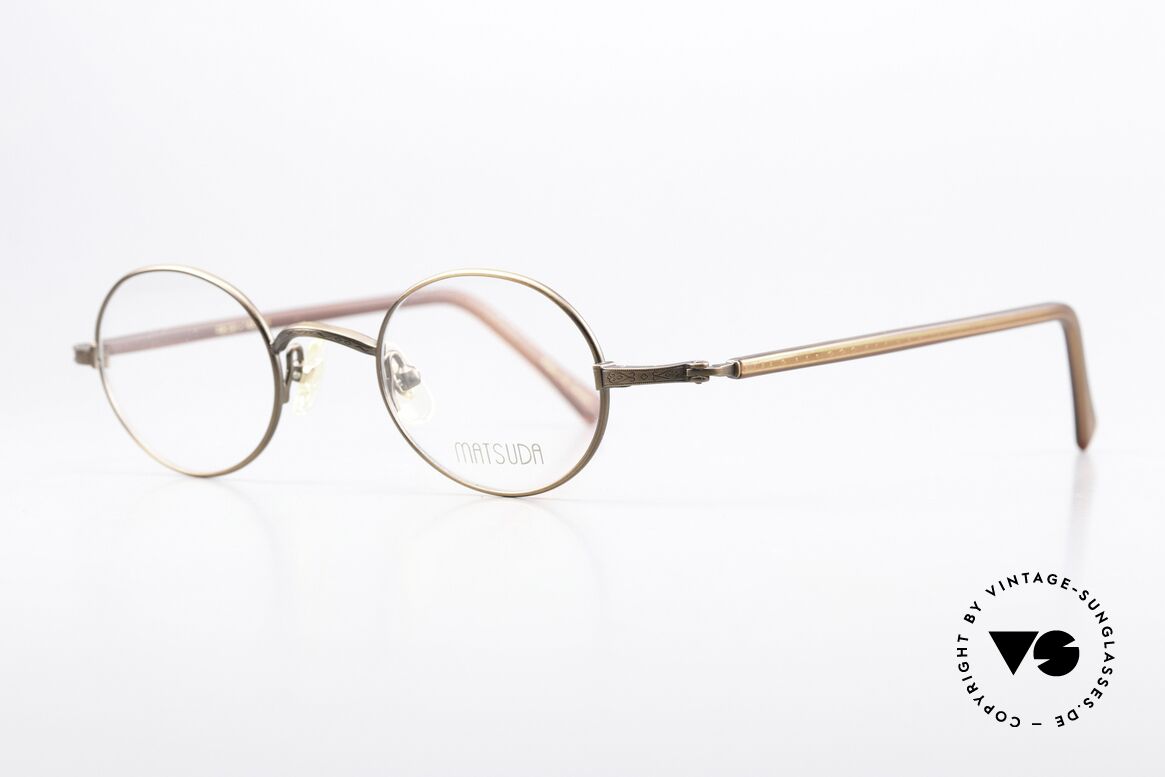 Matsuda 10136 Oval Runde Vintage Brille, fühlbar herausragende Top-Qualität aller Komponenten, Passend für Herren und Damen