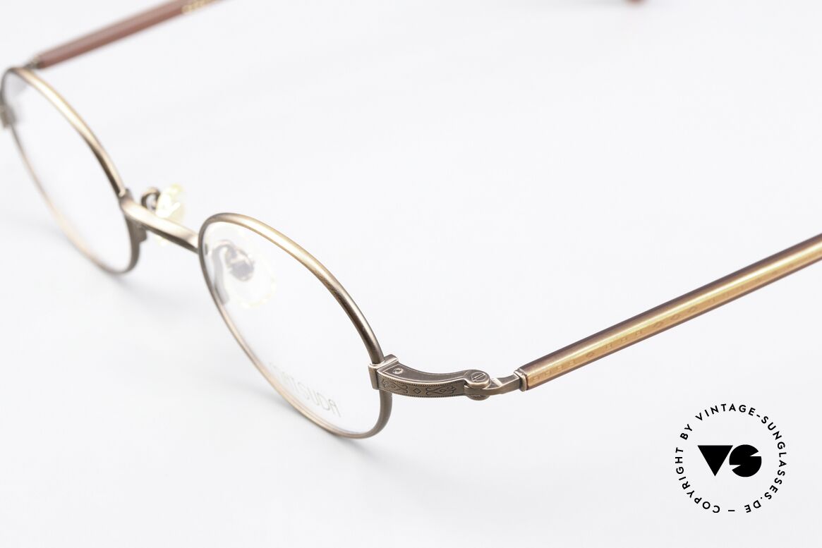 Matsuda 10136 Oval Runde Vintage Brille, Rahmen mit viel Liebe zum Detail; aufwändige Gravuren, Passend für Herren und Damen