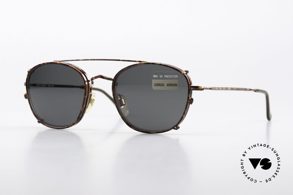 Giorgio Armani 169 Clip On 80er Vintage Brille, vintage Brillenfassung vom Modedesigner G. Armani, Passend für Herren und Damen