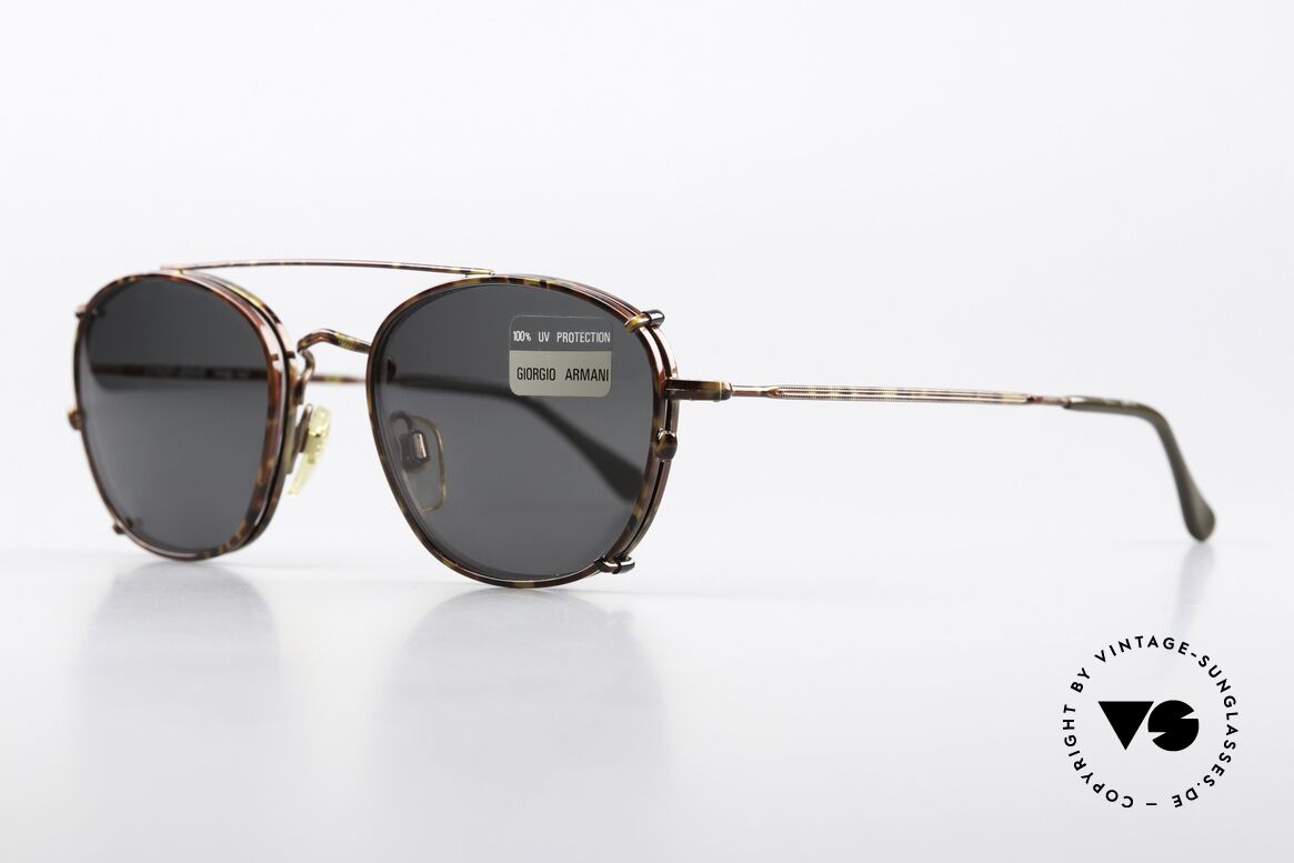 Giorgio Armani 169 Clip On 80er Vintage Brille, dezenter, zeitloser Stil; passt gut zu fast jedem Look, Passend für Herren und Damen