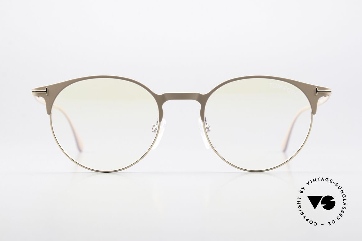 Tom Ford TF5548 Nude Beige Hautfarbe Brille, Tom Ford TF5548-B, 083, Unisex-Brille, Gr. 49-19, Passend für Herren und Damen