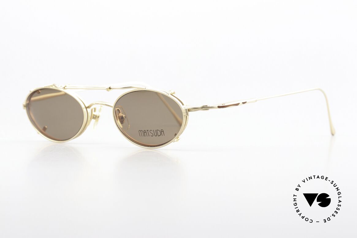 Matsuda 10139 Clip On Vintage Brille 90er, fühlbar herausragende Top-Qualität aller Komponenten, Passend für Herren und Damen