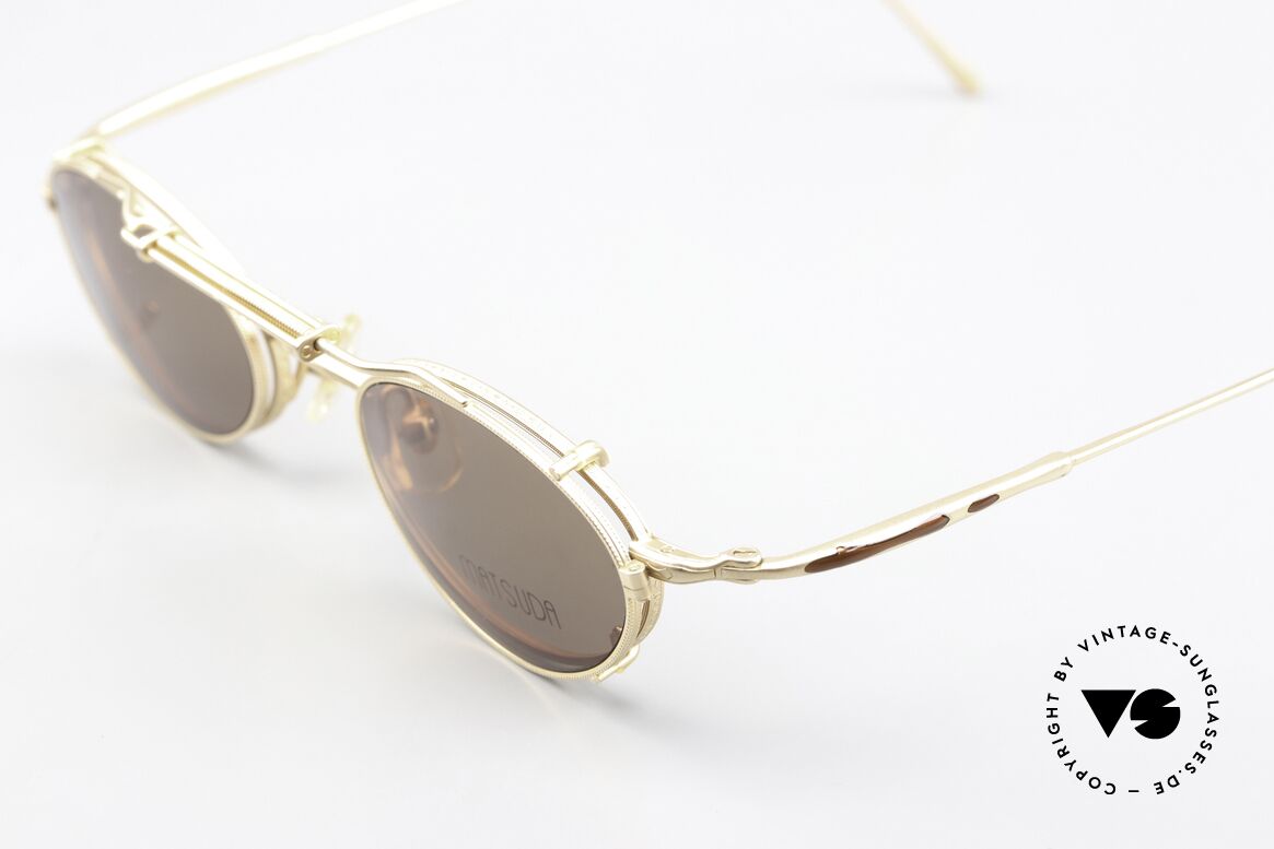 Matsuda 10139 Clip On Vintage Brille 90er, Rahmen mit viel Liebe zum Detail; aufwändige Gravuren, Passend für Herren und Damen