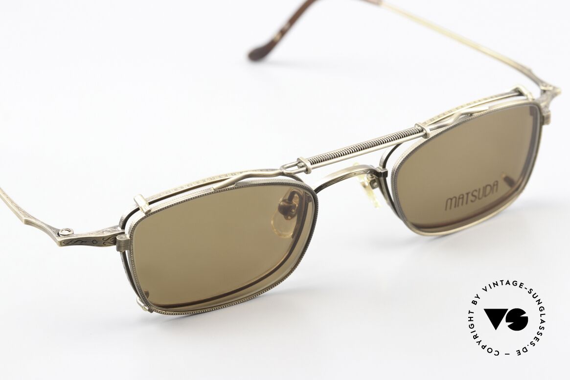 Matsuda 10133 Clip On Brille 90er Titan, wahre Handwerkskunst (made in Japan), die Zeit kostet, Passend für Herren und Damen