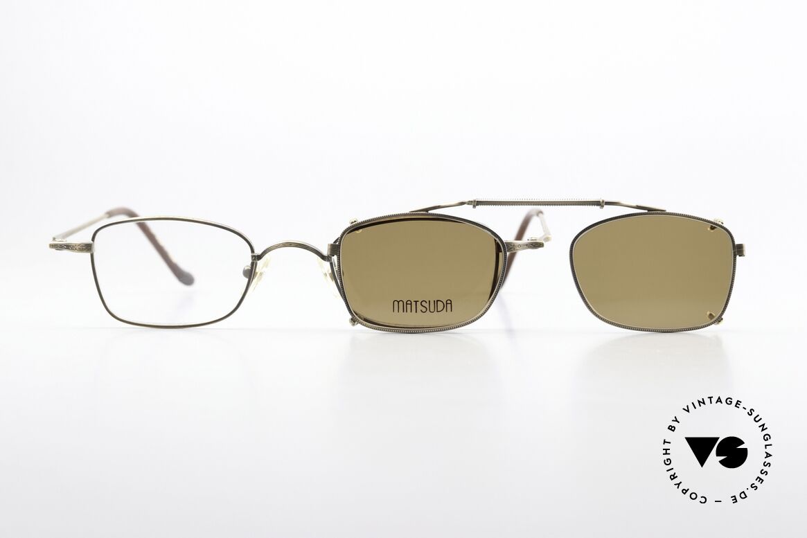 Matsuda 10133 Clip On Brille 90er Titan, Größe: medium, Passend für Herren und Damen