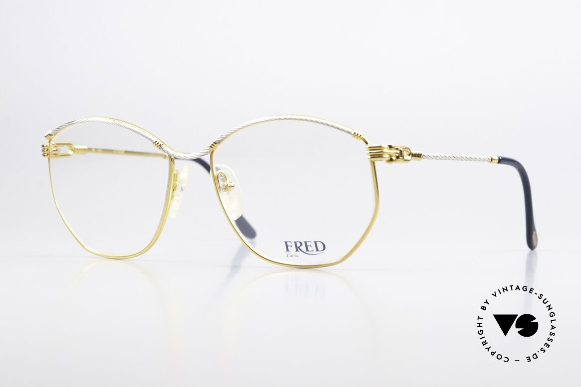 Fred Cythere - L Echte Seglerbrille Für Damen, vintage 1990er Fred Luxus-Brillenfassung für Damen, Passend für Damen