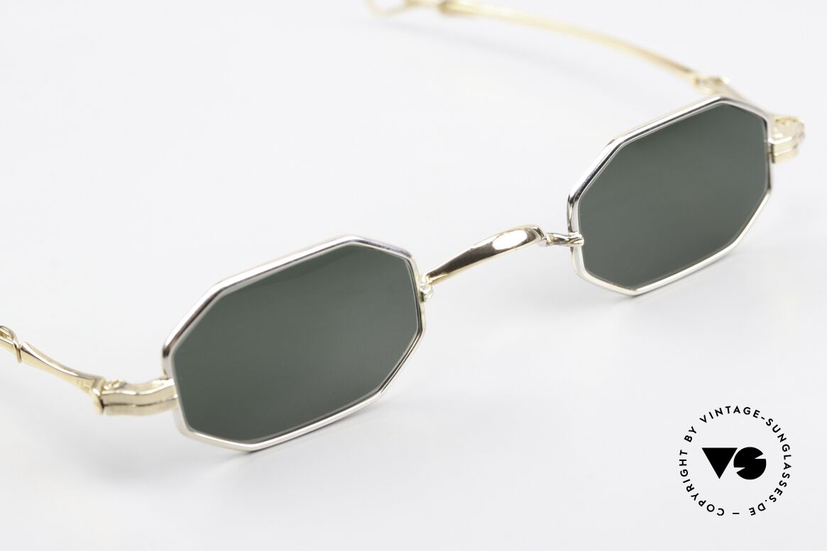 Lunor I 01 Telescopic Ausziehbare Brille Achteckig, vergoldete Brücke & Bügel; platin-plattierte Front, Passend für Herren und Damen