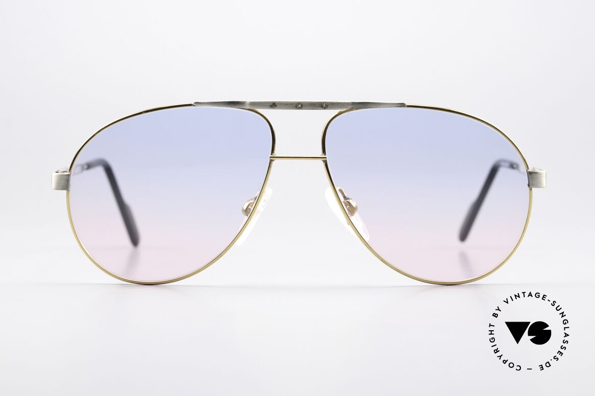 Alpina M1F771 Sonnengläser Babyblau-Pink, 90er Aviator-Brille, gebürstetes Metall und Gold, Passend für Herren
