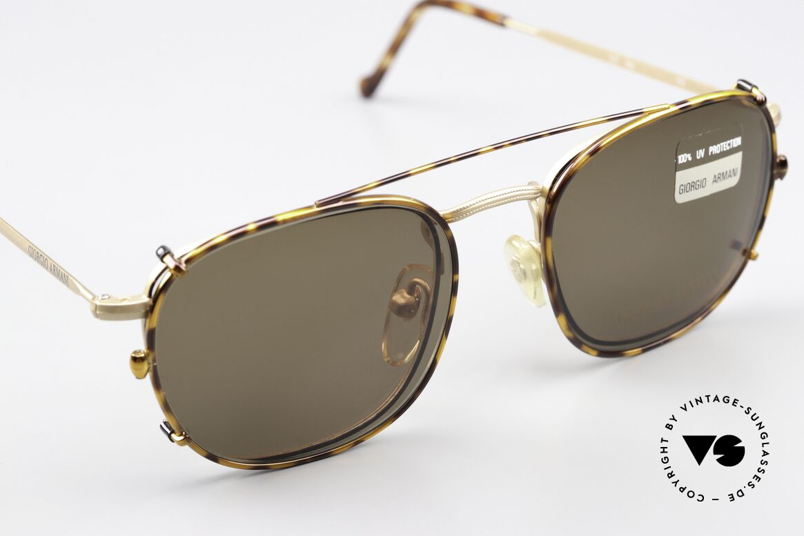 Giorgio Armani 137 Eckige Panto Brille SunClip, ungetragen (wie all unsere Armani Brillenfassungen), Passend für Herren und Damen