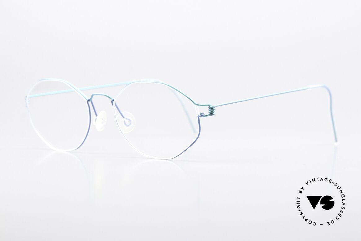 Lindberg Gamma Air Titan Rim Rahmen Bicolor Grün Blau, so zeitlos, stilvoll und innovativ = Prädikat "VINTAGE", Passend für Herren und Damen