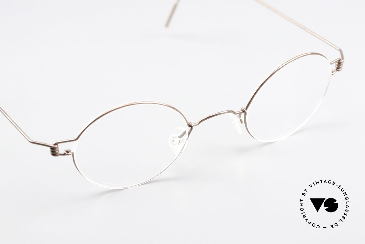 Lindberg Corona 42 Air Titan Rim Bronze Kupfer Fassung 90er, ungetragenes Designerstück + orig. Lindberg Magnet-Etui, Passend für Herren und Damen