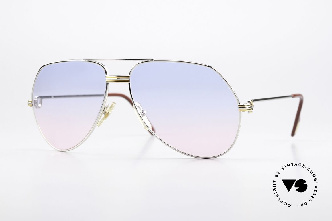 Cartier Vendome LC - L Platin Sonnenbrille Von 1983, Vendome = das berühmteste Brillendesign von CARTIER, Passend für Herren