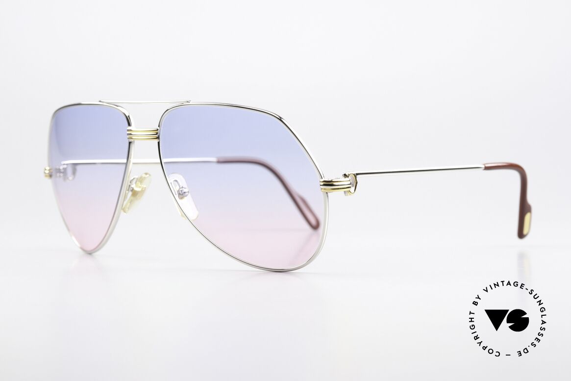 Cartier Vendome LC - L Platin Sonnenbrille Von 1983, dieses Modell mit LC-Dekor in LARGE Größe 62-14, 140, Passend für Herren