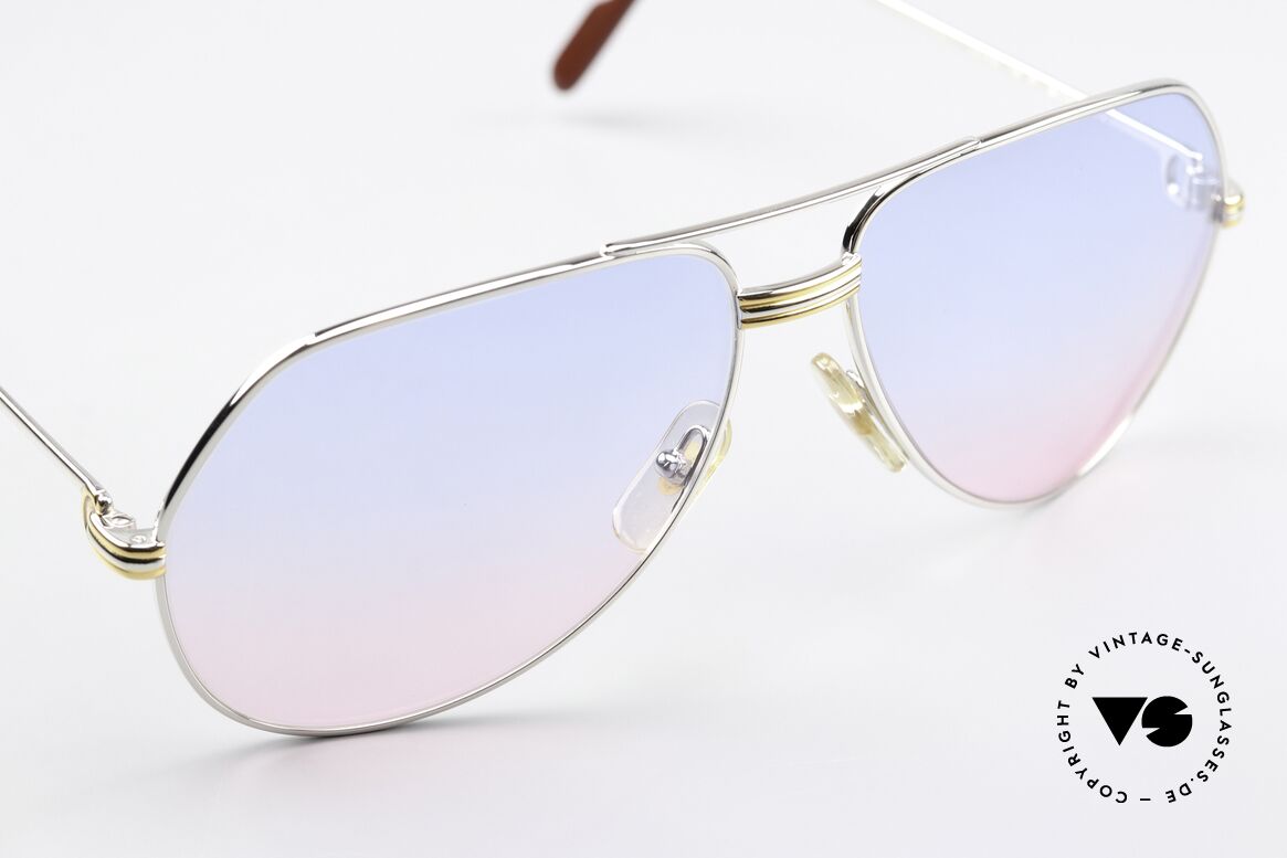 Cartier Vendome LC - L Platin Sonnenbrille Von 1983, neue Sonnengläser mit Verlauf von "Baby-Blau zu Pink", Passend für Herren