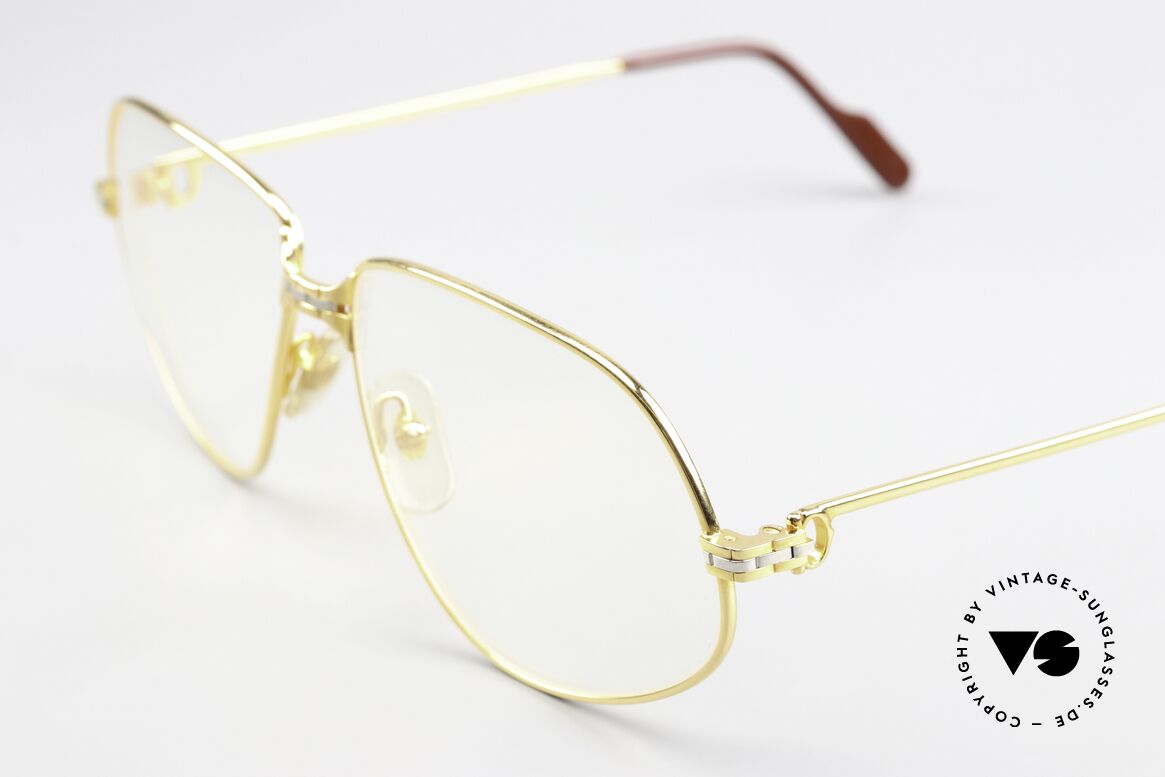 Cartier Panthere G.M. - XL 80er Brille 22kt Vergoldet, teure Luxus-Brillenfassung in X-Large Größe 63-16, 140, Passend für Herren