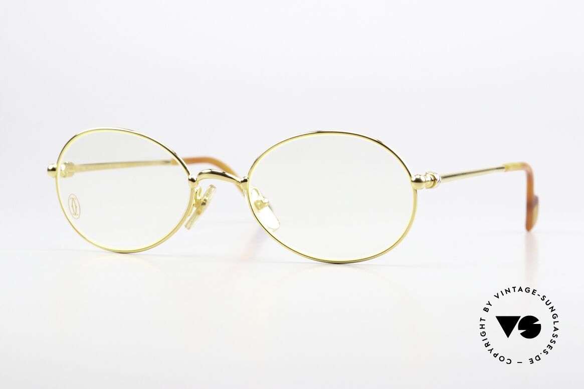 Cartier Saturne - M Vintage Brille Vergoldet 22kt, ovale 1990er Cartier vintage Designer-Brillenfassung, Passend für Herren und Damen