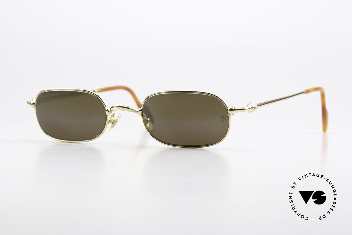 Cartier Orfy - S 90er Original Logo Gläser, eckige vintage Cartier Sonnenbrille der späten 1990er, Passend für Herren und Damen