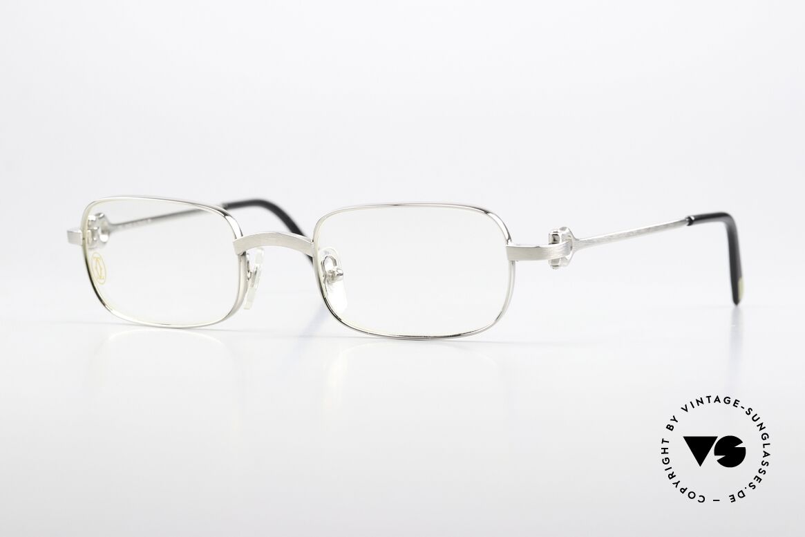 Cartier Dreamer - S 90er Fassung Platin Gebürstet, rare Cartier Luxus vintage Brillenfassung von 1999, Passend für Herren und Damen
