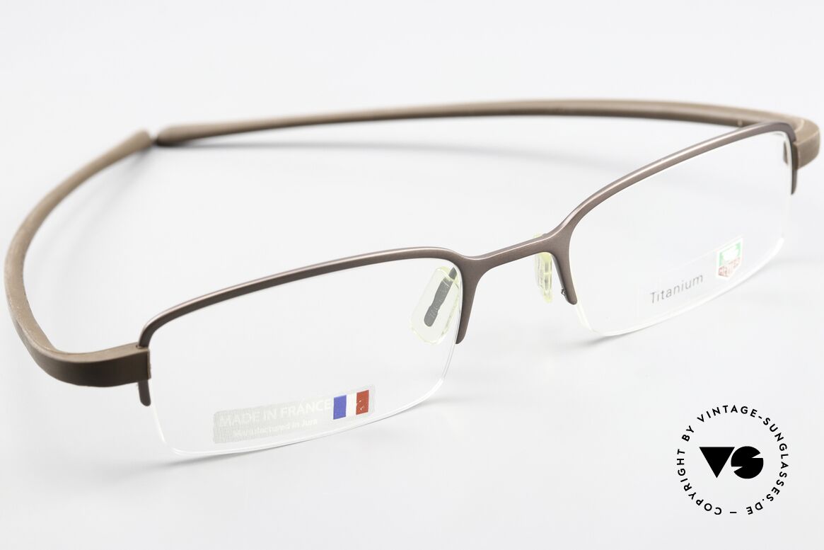 Tag Heuer 3203 Reflex Titaniumbrille Halb Randlos, sportlicher und luxuriöser Lifestyle für Männer, Passend für Herren