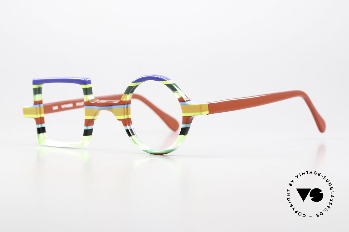 Wissing 2653 Bunte Brille Für Individualisten, mehrschichtiger Azetat-Rahmen, made in Germany, Passend für Herren und Damen