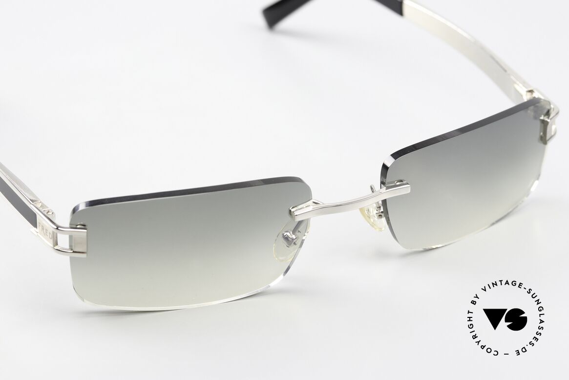 Fred Hawai F1 Eckige Sonnenbrille Randlos, kostbares, ungetragenes Original; inklusive FRED Etui, Passend für Herren