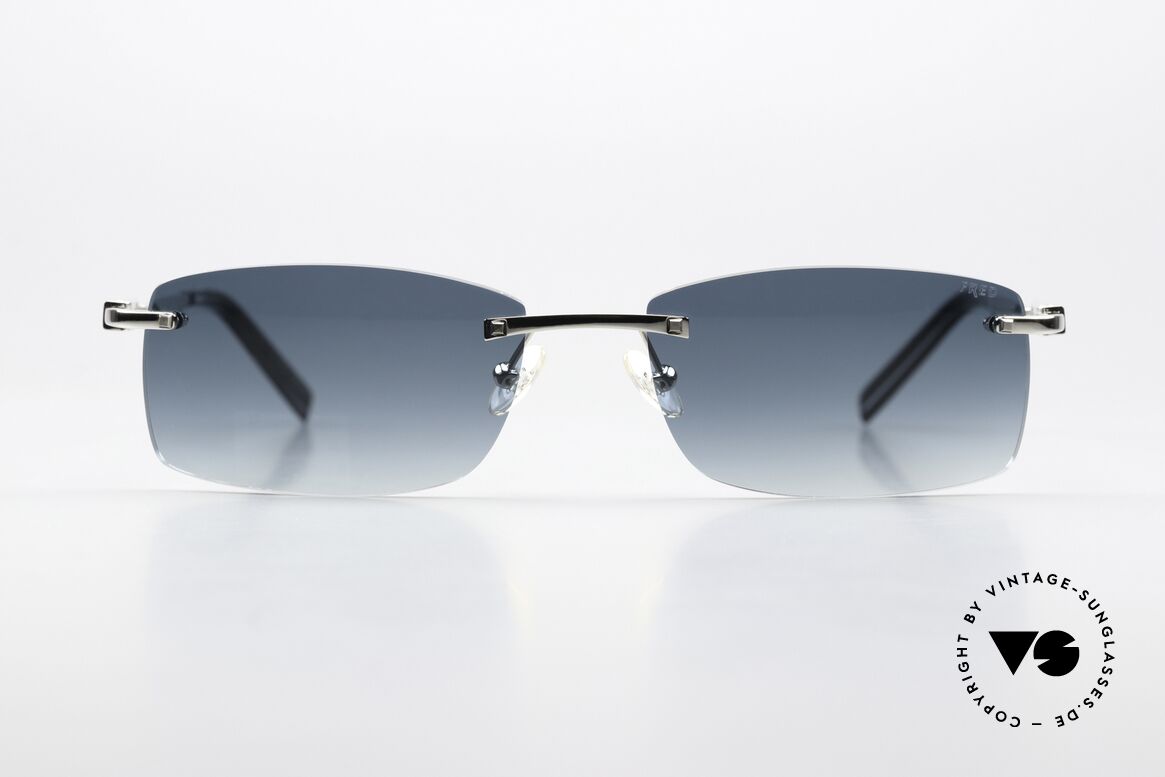 Fred Cayman F6 Luxus Sonnenbrille Eckig, eckige, randlose Herren-Sonnenbrille in Größe 56/17, Passend für Herren