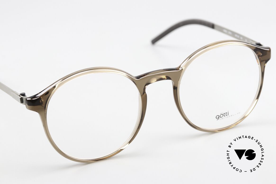 Götti Samsa Zeitlose Pantobrille Unisex, ungetragenes Designerstück von 2018, mit Hartetui, Passend für Herren und Damen