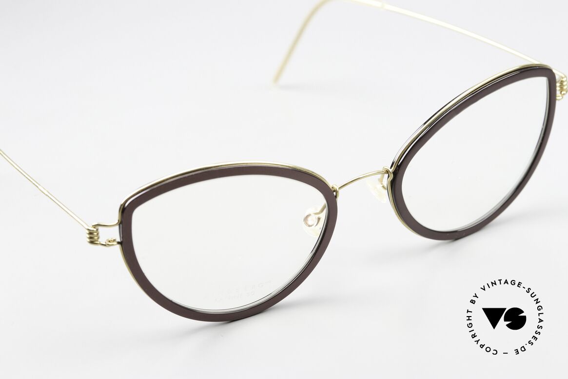 Lindberg Katrine Air Titan Rim Damenbrille Cateye Style, ungetragenes Designerstück + orig. Lindberg Magnet-Etui, Passend für Damen