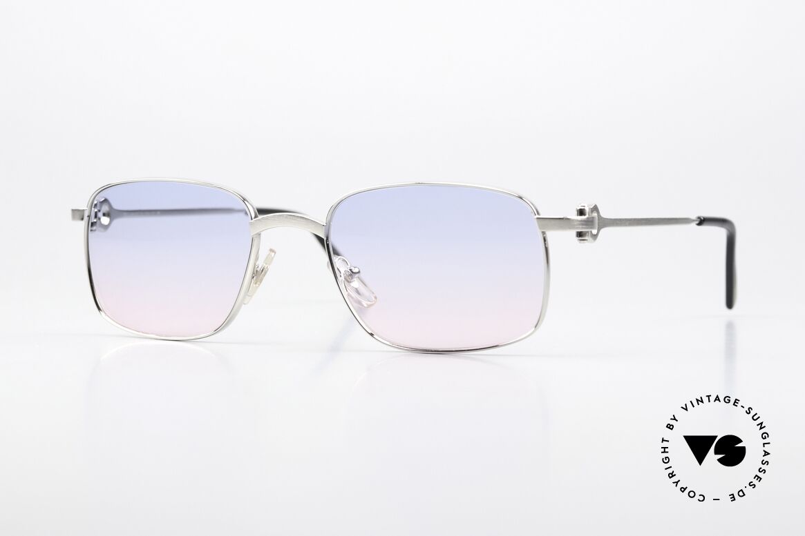 Cartier Temper 90er Brille Platin Gebürstet, rare CARTIER Luxus vintage Sonnenbrille von 1999, Passend für Herren