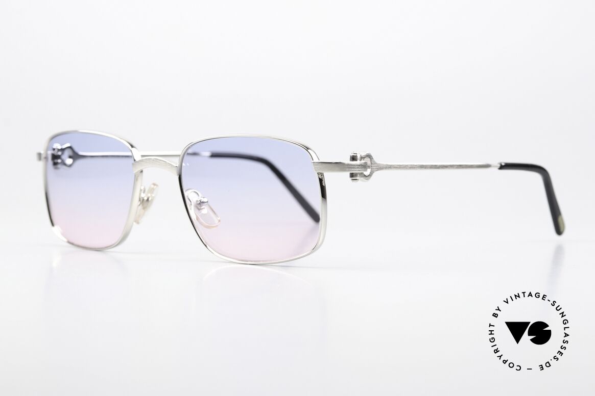 Cartier Temper 90er Brille Platin Gebürstet, gebürstete Platin-Lackierung; entsprechend wertig, Passend für Herren
