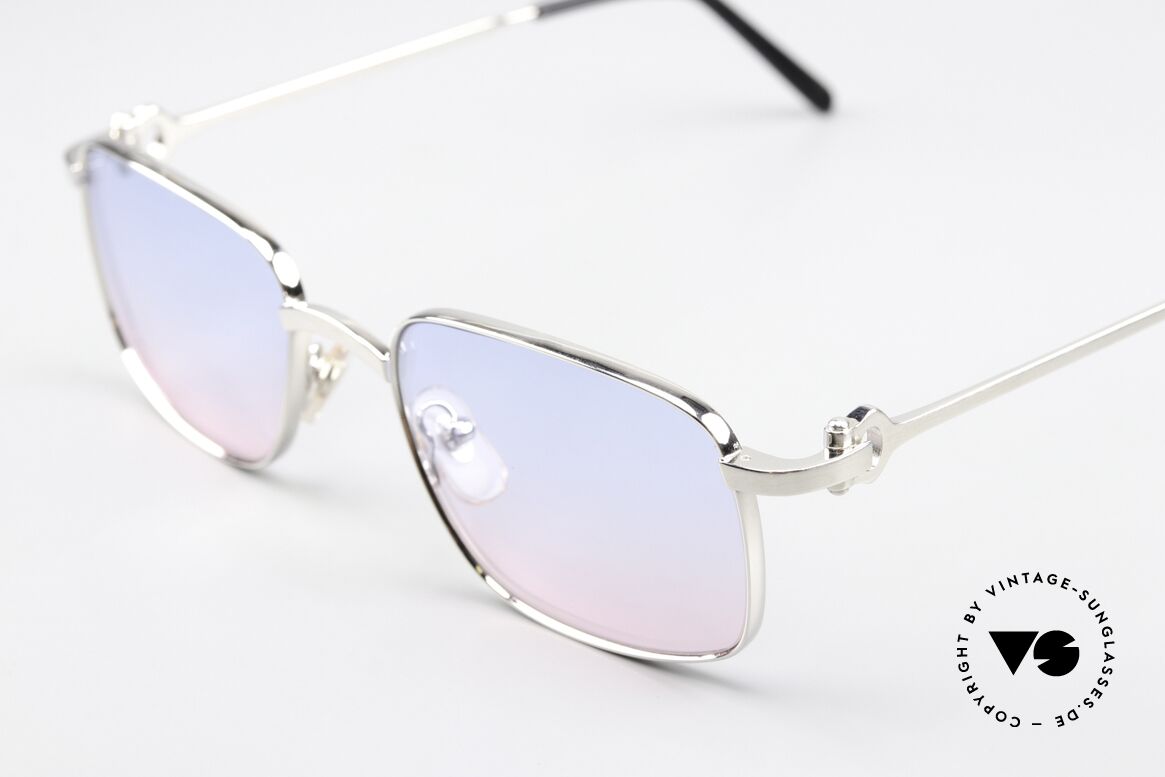 Cartier Temper 90er Brille Platin Gebürstet, 2.hand im neuwertigen Zustand; inkl. original Box, Passend für Herren