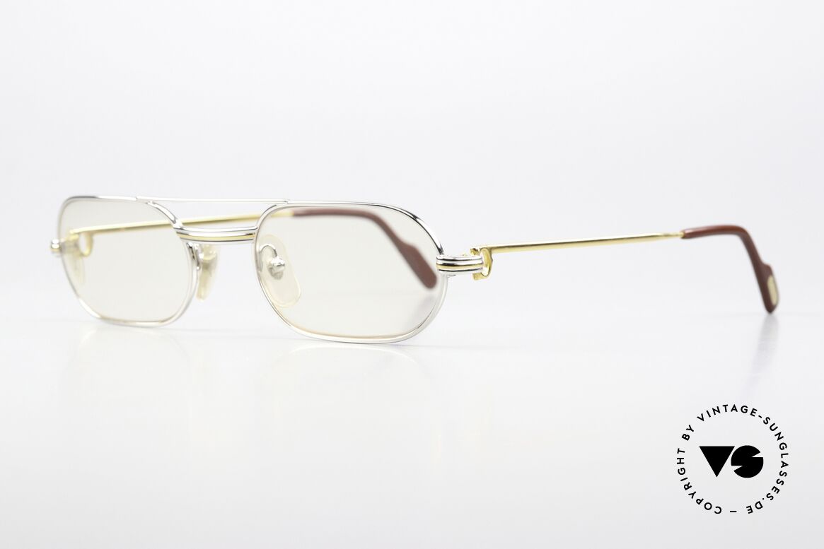 Cartier MUST LC - S Kostbare Einzelanfertigung, platin-plattierte Front mit 22kt vergoldeten Bügeln, Passend für Herren und Damen