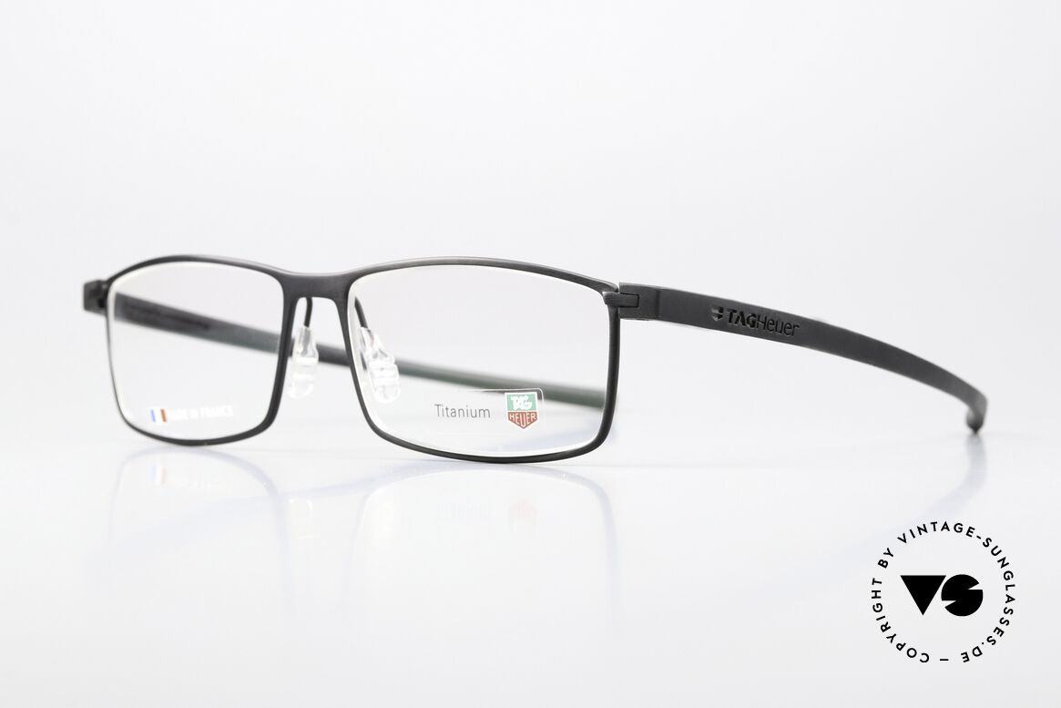 Tag Heuer 3901 Reflex Vollrand Titanium Brille, Avantgarde "Racing" Bügel aus Elastomer-Gummi, Passend für Herren