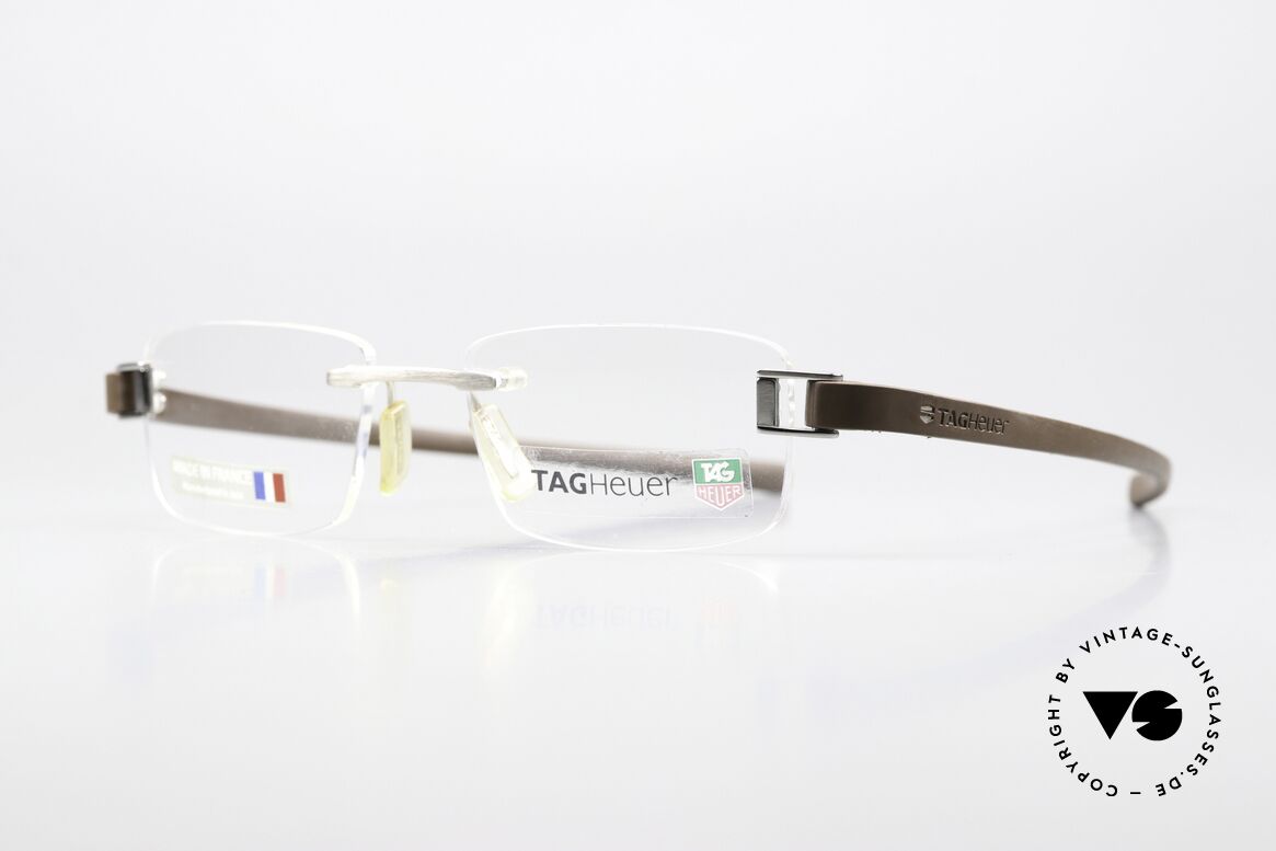 Tag Heuer 7109 Fold Rimless Collection 2004, formbare "Racing" Bügel aus Elastomer-Gummi, Passend für Herren
