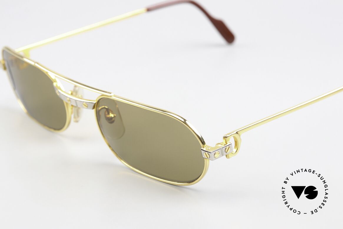 Cartier MUST Santos - M Elton John 80er Sonnenbrille, 22kt vergoldet (wie alle alten Cartier Luxus-Brillen), Passend für Herren
