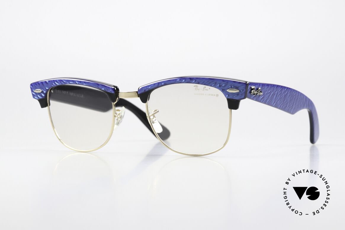 Ray Ban Clubmaster Hybrid Customized Einzelstück, original 90er Jahre Brille von RAY-BAN, USA, Passend für Herren und Damen