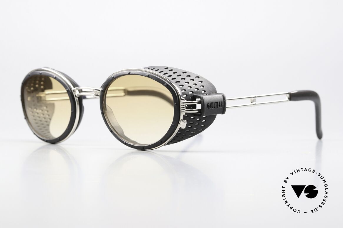 Jean Paul Gaultier 56-6201 90er Steampunk Designerbrille, äußerst kreatives Rahmendesign und Farbgestaltung, Passend für Herren und Damen