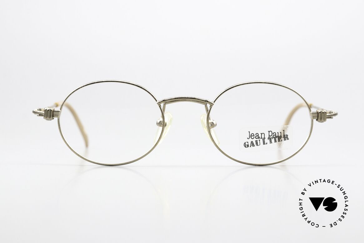Jean Paul Gaultier 55-6105 Vintage Fassung Antik Gold, leichtes Gestell mit großartigen Details in Gr. 47-20, Passend für Herren und Damen