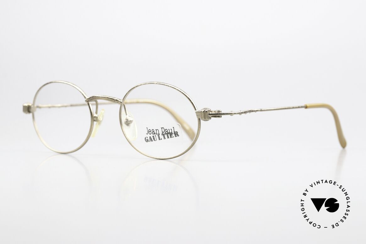 Jean Paul Gaultier 55-6105 Vintage Fassung Antik Gold, enorm hochwertig (typisch Gaultier), made in JAPAN, Passend für Herren und Damen