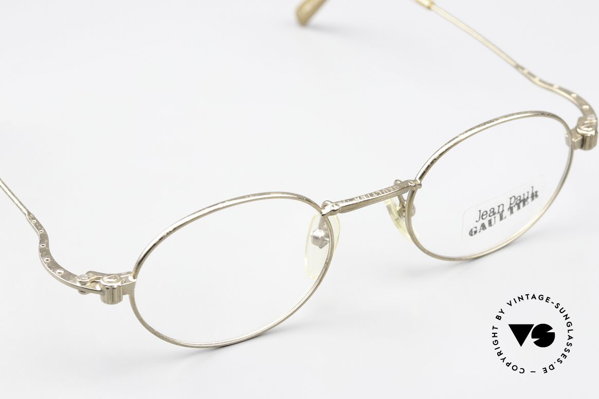 Jean Paul Gaultier 55-6105 Vintage Fassung Antik Gold, KEINE Retromode, sondern ein 30 Jahre altes Original, Passend für Herren und Damen