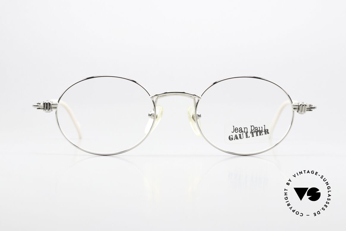 Jean Paul Gaultier 55-6105 Ovale 90er Japan Brille, leichtes Gestell mit großartigen Details in Gr. 49-20, Passend für Herren und Damen