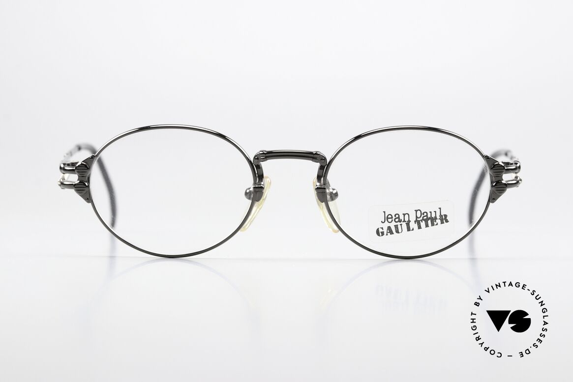 Jean Paul Gaultier 55-4173 Ovale Vintage Brille Von 1997, einzigartige 90er Jean Paul Gaultier Designerbrille, Passend für Herren und Damen