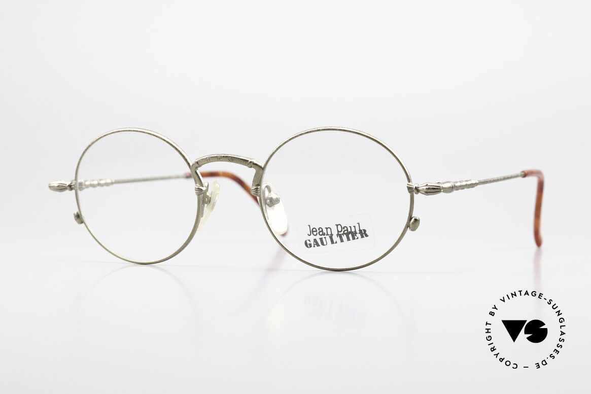 Jean Paul Gaultier 55-4171 90er Designerbrille Antik Gold, zeitlose vintage Jean Paul GAULTIER Brille, Gr. 48/21, Passend für Herren und Damen