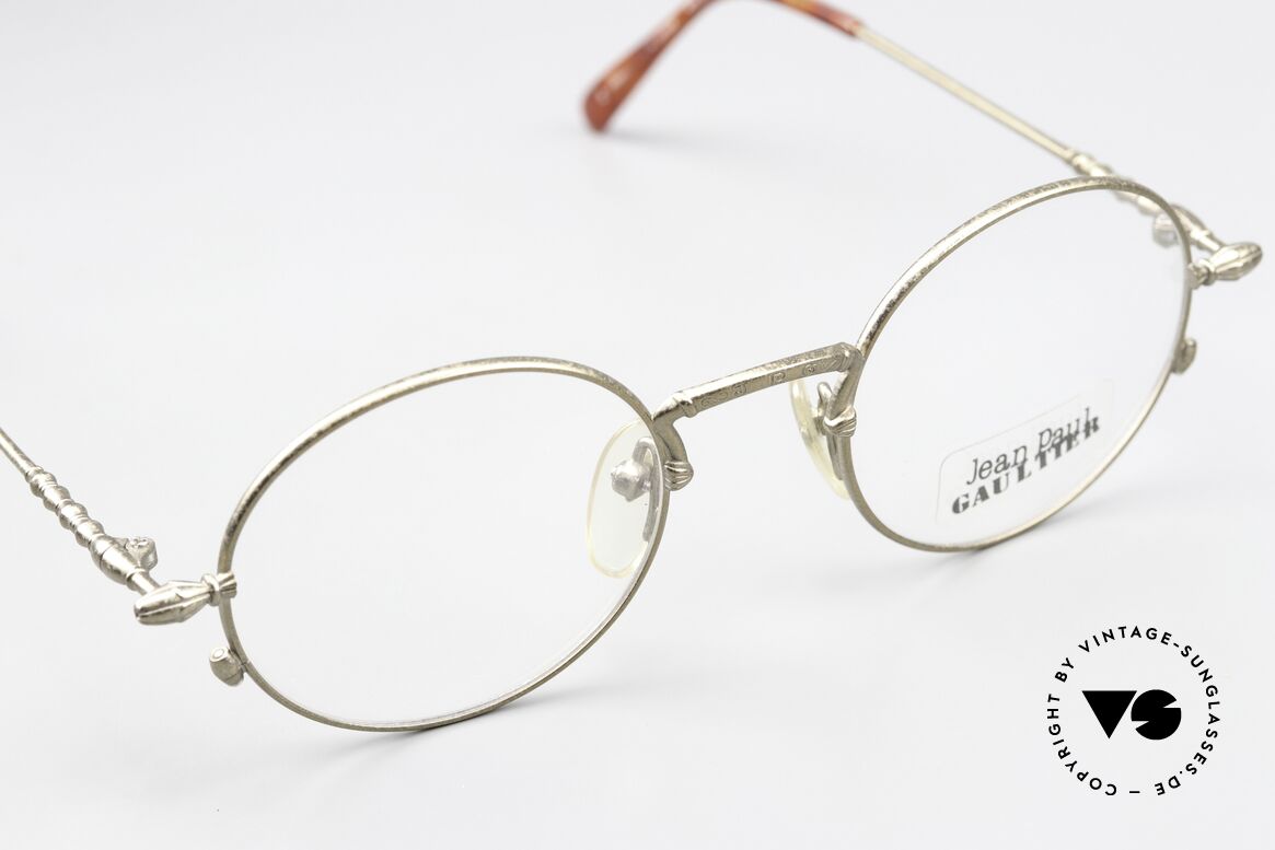 Jean Paul Gaultier 55-4171 90er Designerbrille Antik Gold, unbenutzt (wie alle unsere J.P.G. Designer-Brillen), Passend für Herren und Damen