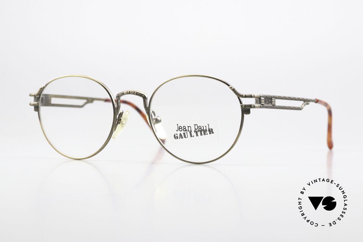 Jean Paul Gaultier 55-4170 Designer Panto Brille 1996, J.P. Gaultier Panto-Stil Designerbrille, Gr. 47/19, Passend für Herren und Damen