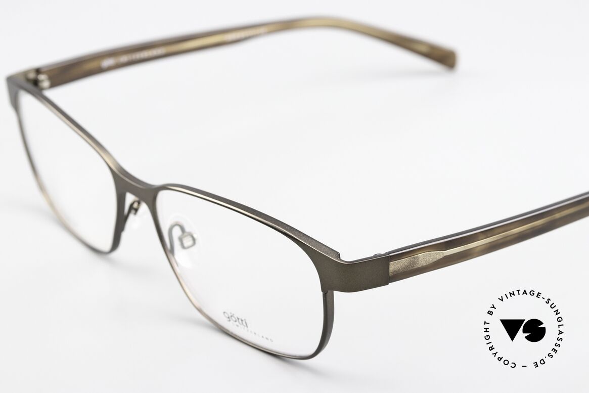 Götti Odin Titan Brille Made In Japan, markante Unisex-Brille; zeitlos bräunlich koloriert, Passend für Herren und Damen