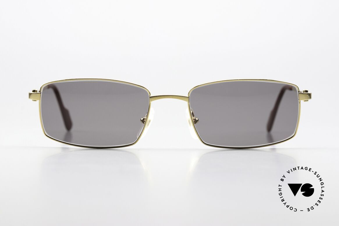 Cartier River Goldene Luxus Brille Eckig, eckige Sonnenbrille von Cartier, Größe 54/18, 140, Passend für Herren