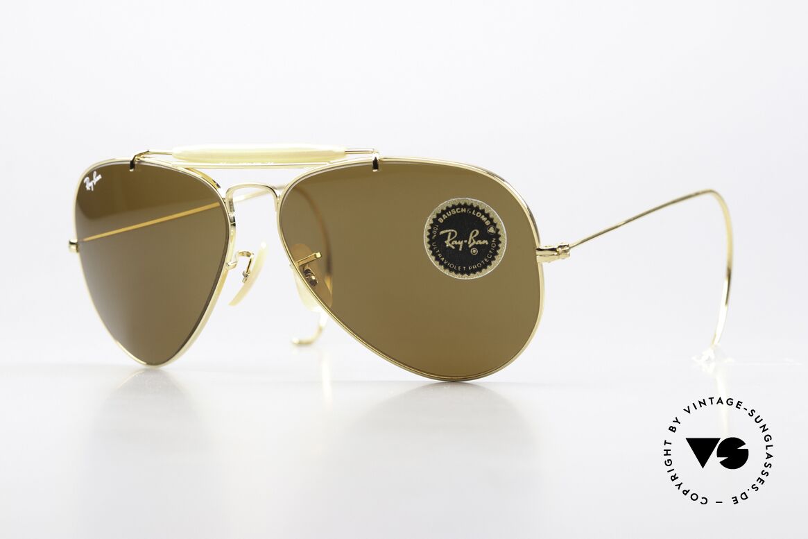 Ray Ban Outdoorsman Super Seltene 58mm Größe, legendäre Ray-Ban USA B&L Pilotensonnenbrille, Passend für Herren und Damen
